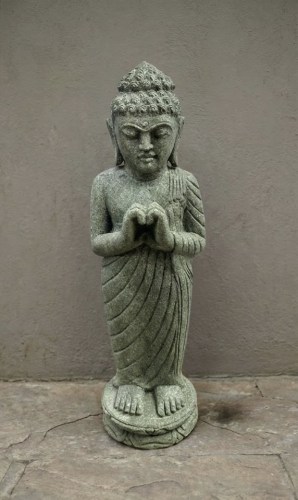 Bouddha debout Mudra Hridrayaya 80cm en Green Stone - Réf. SBH80